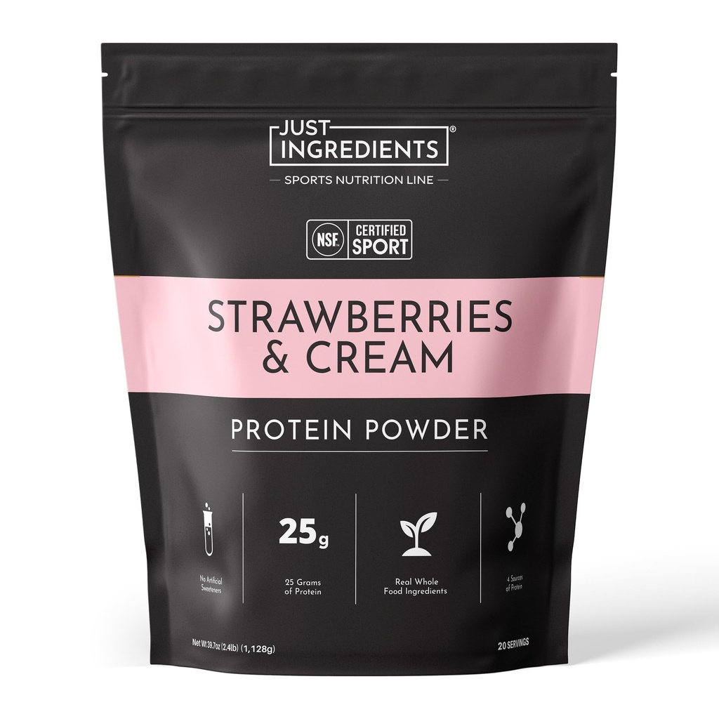 JUST INGREDIENTS Strawberries and Cream Protein Powder - NSF