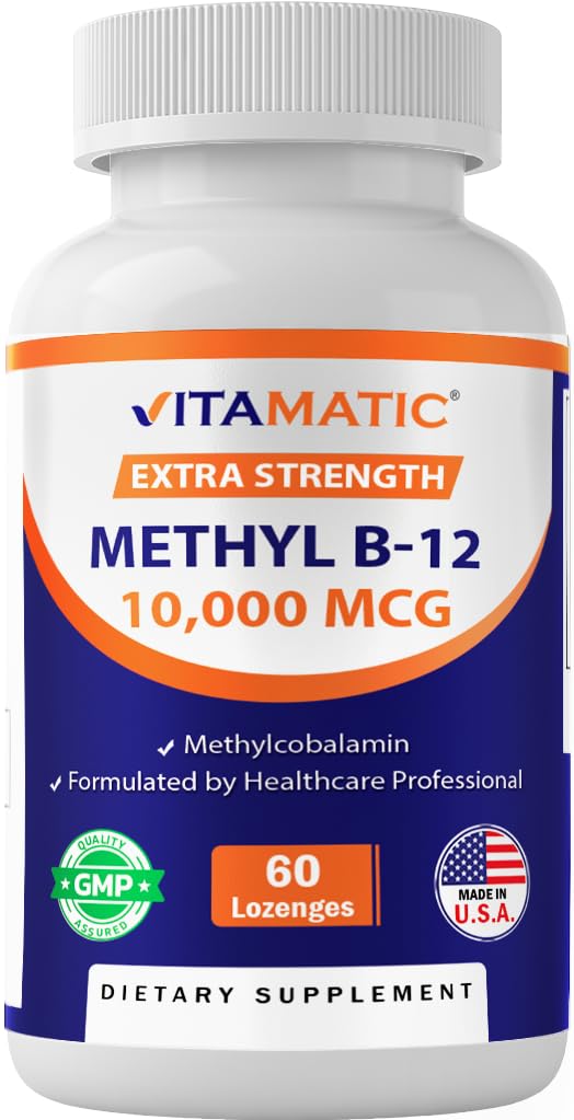 Vitamin B12 (Methylcobalamin) 10. 000 mcg - 60 Lozenges - Superior Source of Vitamin B12 for Energy & Nerve Health