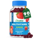 Lifeable Sugar Free Multivitamin Gummy; med Iron Vitamin A, C, D, E, Niacin, B6, Folate, B12, Biotin, Pantothenic Acid, Zink124; Great Tasting Voksen Multivitamin Gummy