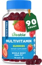 Lifeable Sugar Free Multivitamin Gummy; med Iron Vitamin A, C, D, E, Niacin, B6, Folate, B12, Biotin, Pantothenic Acid, Zink124; Great Tasting Voksen Multivitamin Gummy