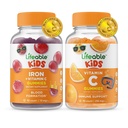 Lifeable Iron & C-vitamin Kids + C-vitamin Kids, Gummies Bundle - Great Tasting, Vitamin Supplement, Gluten Free, GMO Free, Chewable Gummy