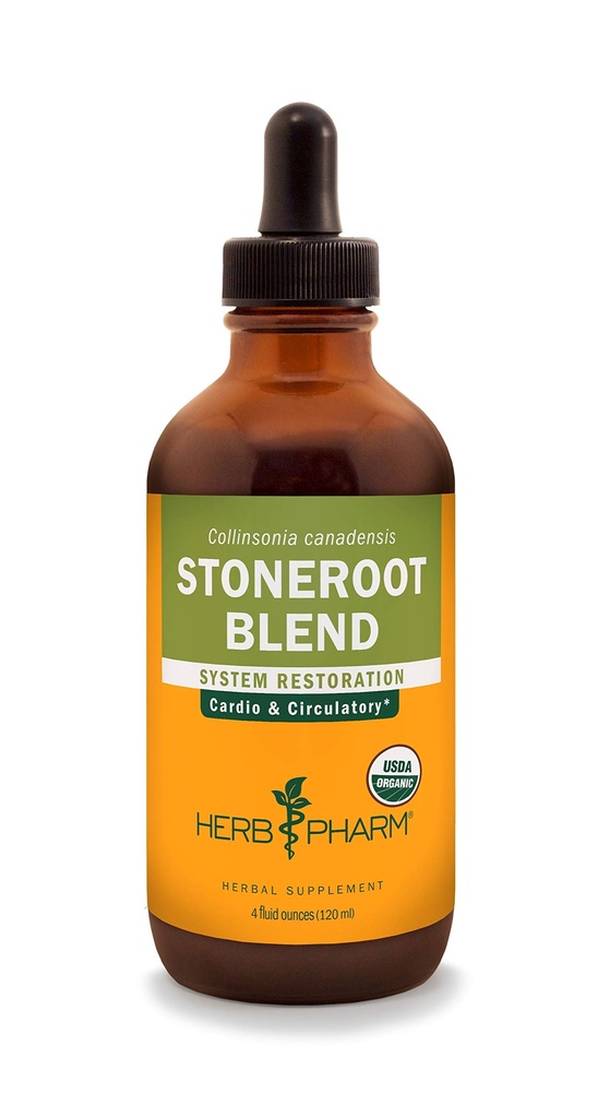 Herb Pharm Certified Organic Stoneroot Blend Liquid Extract Drops for Cardiovascular and Circulatory Support, 4 Oz
