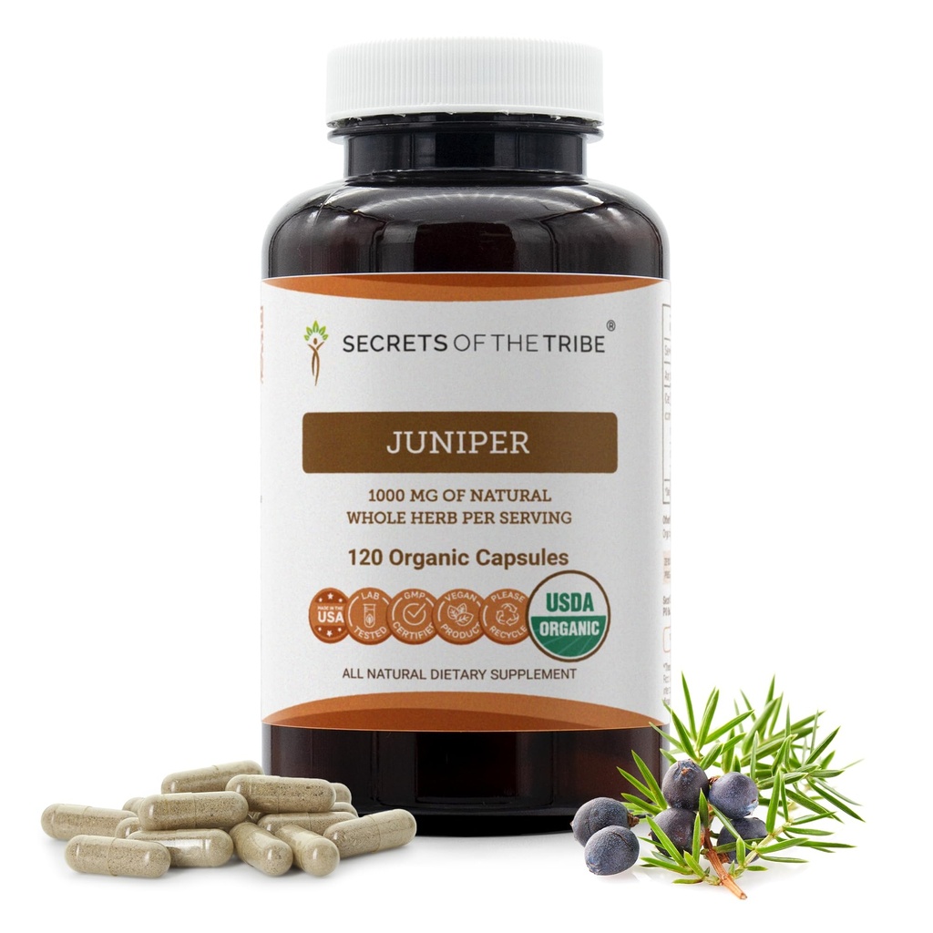 Hemmeligheder for Tribe Juniper 120 Kapsler, 1000 mg, USDA Organic Juniper (Juniperus communis) Tørret Berry (120 Kapsler)