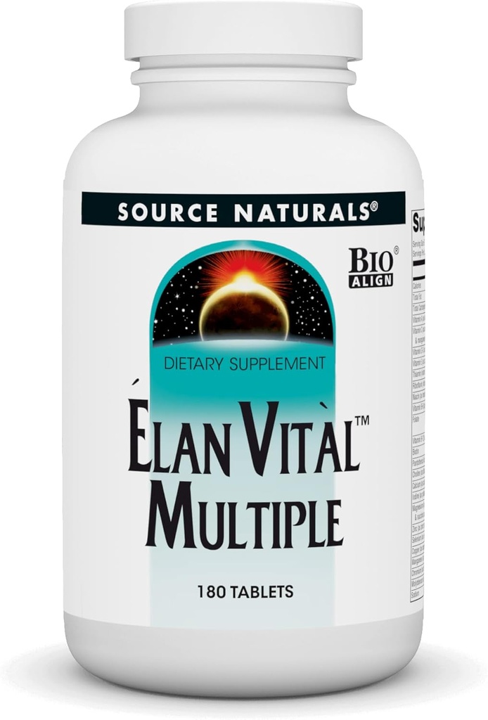 Kilde Naturals Elan Vital Multiple - understøtter hjerne, hjerte, lever, immunforsvar, energi boost - 180 tabletter