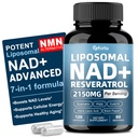 Liposomal NAD Supplement 1500mg, NAD+ with Resveratrol, Quercetin, CoQ10, Alpha Lipoic Acid, PQQ, Support Cellular Energy & Healthy Aging for Women & Men, NMN Alternative, Vegan, 120 Capsules
