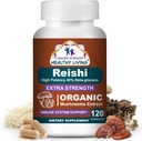CANCER VIDENSKABER Reishi Wellness Mushroom Supplement Kapsler, USDA Certified Organic Mushrooms Extract, Extra Strength 1.500 mg, High Potency 40% Beta- Glucans, immunforsvar, Anti- aging, 120 Kapsler