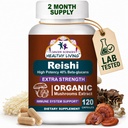 CANCER VIDENSKABER Reishi Wellness Mushroom Supplement Kapsler, USDA Certified Organic Mushrooms Extract, Extra Strength 1.500 mg, High Potency 40% Beta- Glucans, immunforsvar, Anti- aging, 120 Kapsler