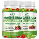 Magnesium Glycinat Gummies til voksne og børn 600 mg, høj absorption Kalium Magnesium supplement til søvn, Magnesium L- Threonat, 160 Tælling