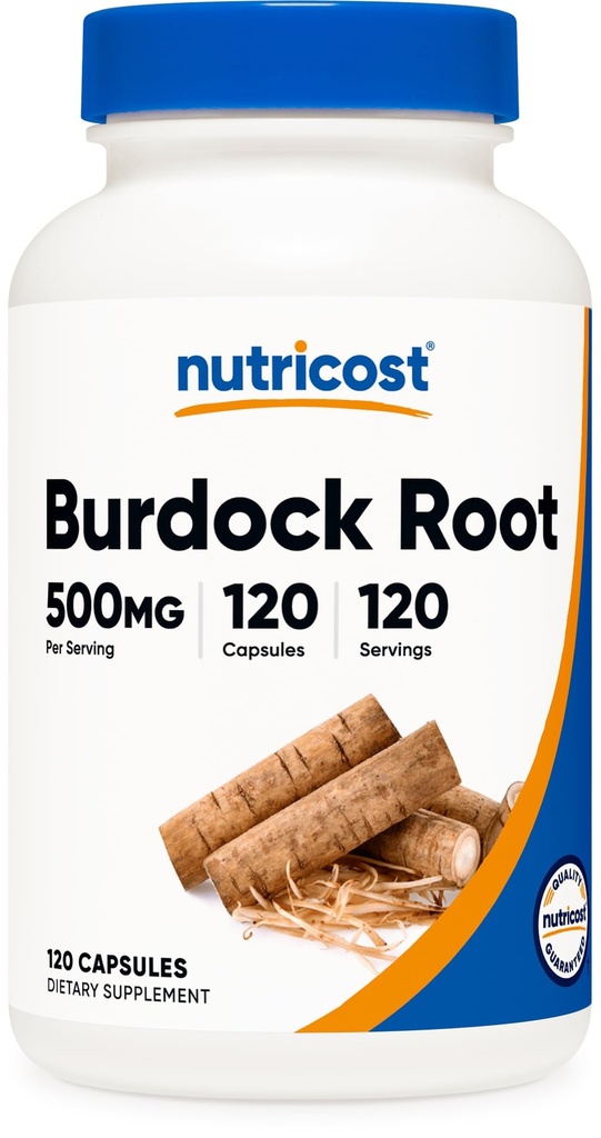 Nutricost Burdock Root 500mg, 120 kapsler - Gluten Free, Non- GMO, Vegetarisk Friendly