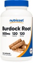 Nutricost Burdock Root 500mg, 120 kapsler - Gluten Free, Non- GMO, Vegetarisk Friendly