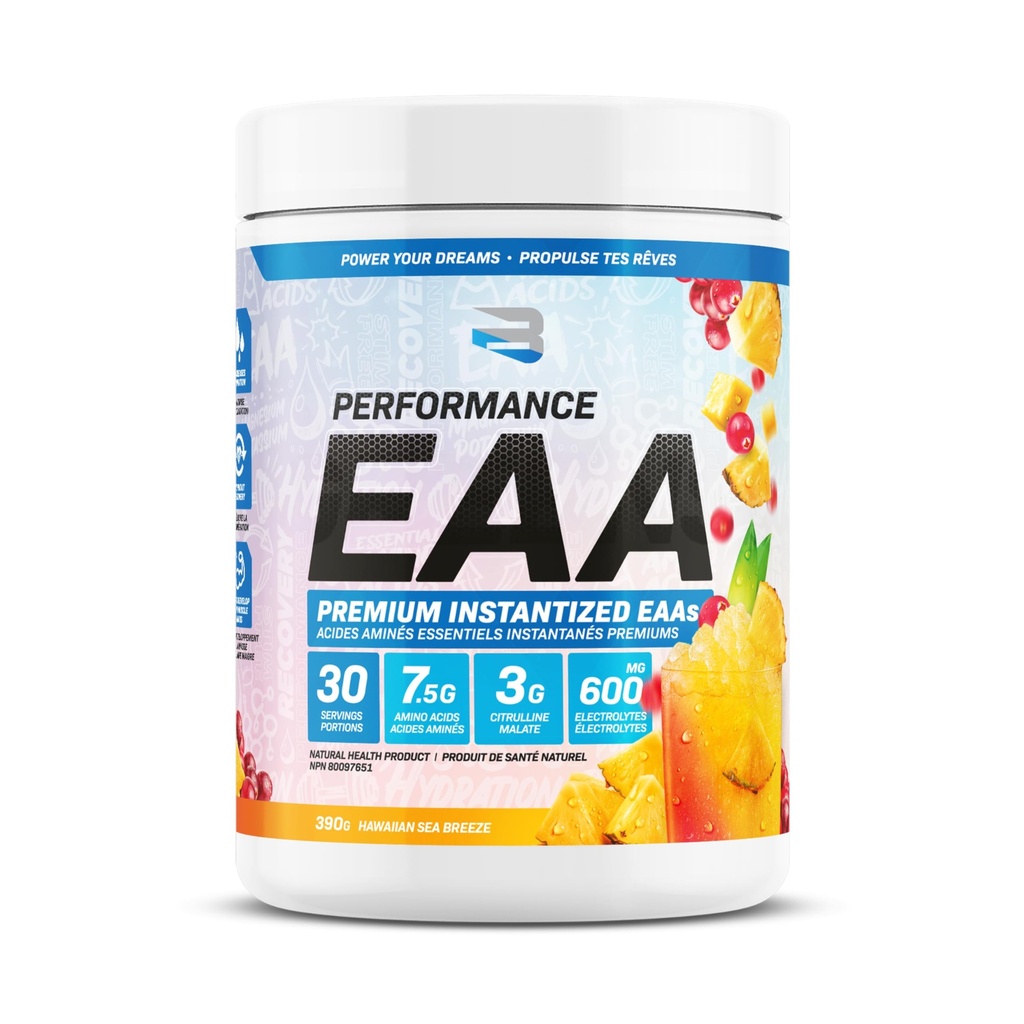 Believe Supplements Performance EAA | Essential Amino Acids, L-Citrulline Malate, Electrolytes | Boost Muscle Recovery, Performance & Hydration | 30 Servings (Hawaiian Sea Breeze)