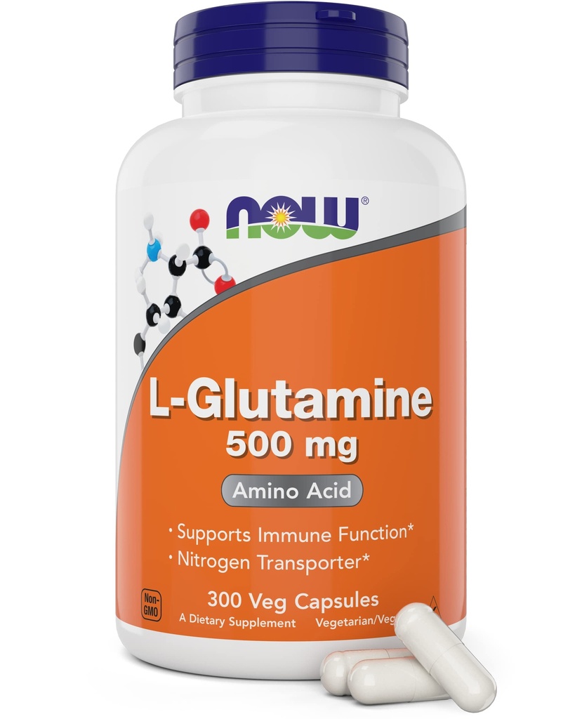 Nu L- Glutamin 500mg 300 Veg kapsler - Non- GMO supplement - Vegan Lglutamin Caps