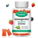 Ashwagandha Gummies, Extra Strength Vitamin D3, Organic Ashwa Root Extract supplement til rolig mood afslapning & immunforsvar, blandet berry Vegan Sukker Free Chews 60 Greve