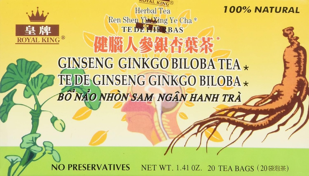 Royal King Ginseng Ginkgo Biloba Tea (20 poser)
