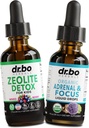 Zeolite Detox & Adrenal Focus Support - Clinoptilolite Zeolite for børn og voksne flydende dråber med vitaminer B12 & D - Organic Adrenal og fokus for rolig naturlig hjerne, hukommelse træthed stress opmærksomhed