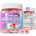 2Pack Probiotika + Prebiotika Gummies Sukker Gratis 60 Millioner CFU, 11 Stammer Probiotika Fyldt Gummies for kvinder Mænd fordøjelsessygdomme og Gut sundhed, Understøtter Forstoppelse, Diarré, Gas & Bloating