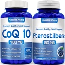 Extra Strength Pterostilbene & CoQ10 400mg Bundle | Cognitive Cellular Aging & Brain Support Bundle with Pterostilbene and Coenzyme Q10 Supplements