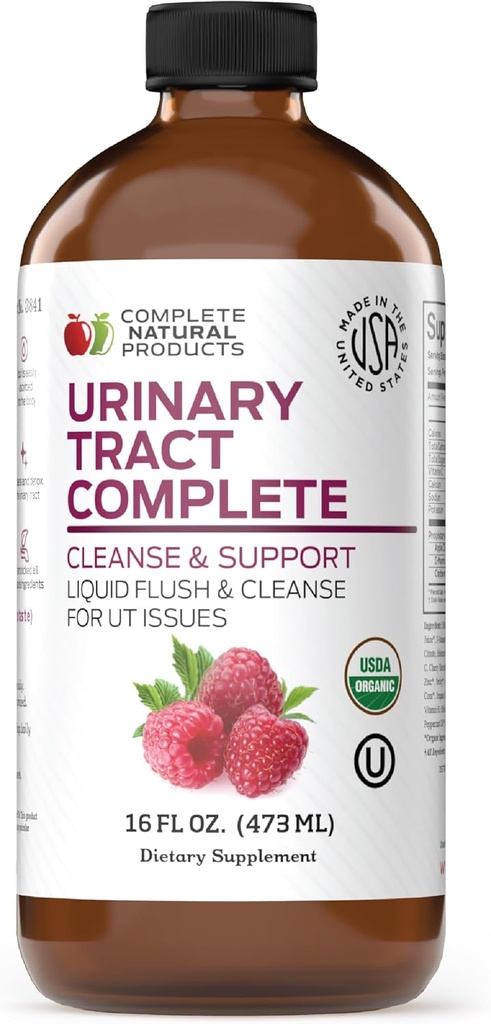 Komplet Natural Urinary Tract Complete 8oz - Flydende supplement til Urinary Tract Sundhed med Økologisk Tranebær, D-Mannose, Beet Root, Fennel frø, og gurkemeje