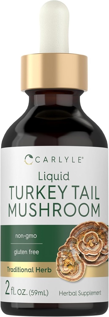 Carlyle Turkey Tail Mushroom Extract Liquid Tincture - 124; 2 FL Oz - 124; Vegetarian Drops - 124; Non- GMO, Gluten Free Supplement
