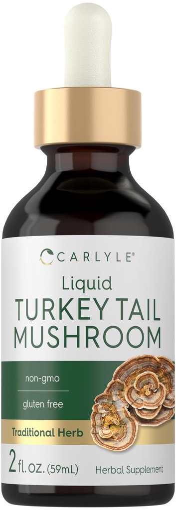 Carlyle Turkey Tail Mushroom Extract Liquid Tincture - 124; 2 FL Oz - 124; Vegetarian Drops - 124; Non- GMO, Gluten Free Supplement