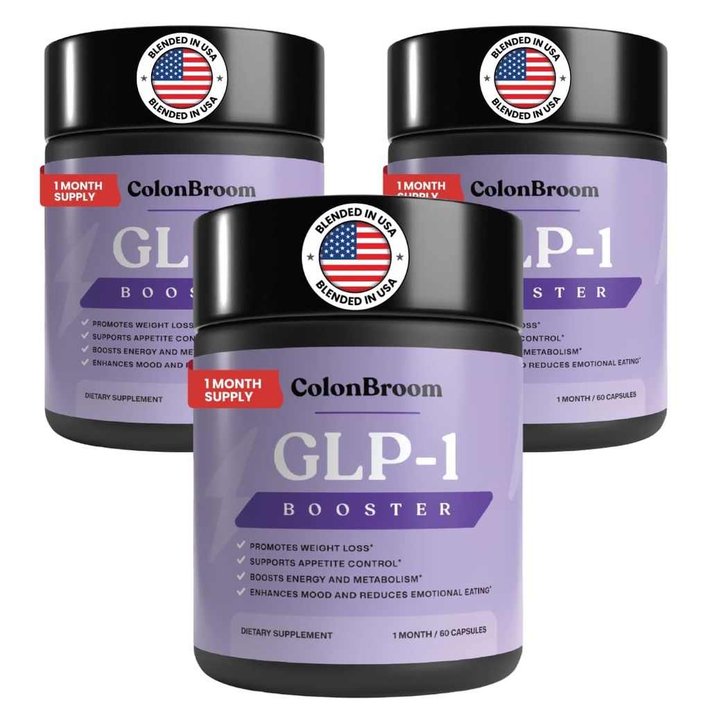 ColonBroom GLP-1 Weight Management Supplement for Women & Men - GLP1 Supports Gut Health, Metabolic Wellness & Appetite Regulation - Vegan, Gluten-Free Diet Capsules | 180 Count (New Formula)