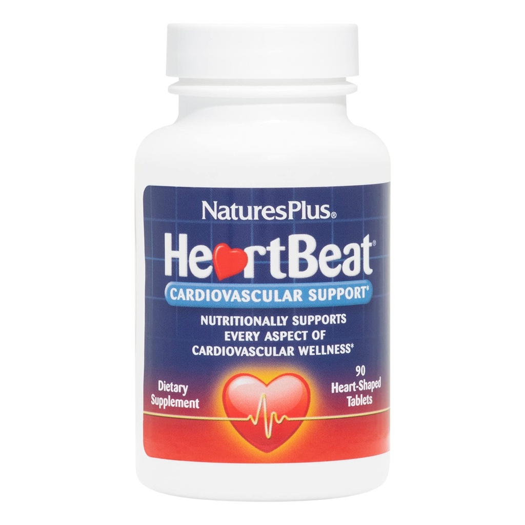 Natures Plus Heartbeat - 90 Veganske tabletter - Vegetarisk, Gluten- Free - 30 Servere