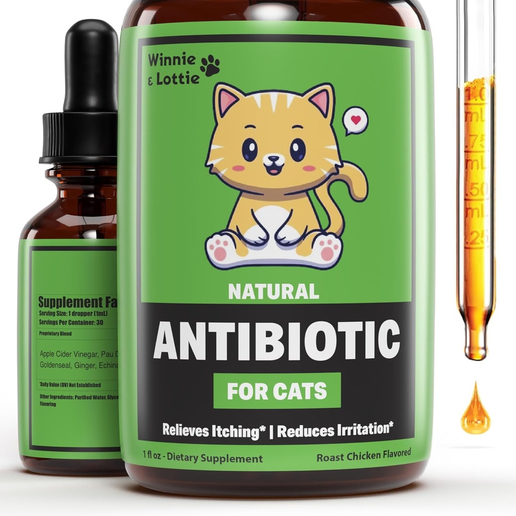 Winnie & Lottie Natural Antibiotics for Cats Shut 124; Cat Antibiotics Shut 124; Cat Antibiotics Shut 124; Pet Antibiotics Shut 124; Cat Antibiotics for Cats Shut 124; Cat Multivitamin Shut 124; Cat UTI Antibiotics Shut 124; 1 fl oz