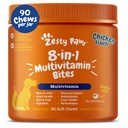 Zess Paws hund Multivitamin, Chewable hund vitaminer og kosttilskud til Hip & Joints, Hud & Coat, Omega 3 Fish Oil til hunde - Senior & Puppy Multivitamin- Kylling - 90ct