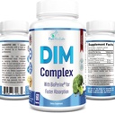 DIM supplement - 150mg DIM (diindolylmethan), Broccoli, Calcium D- glucarat & Bioperine - Hormonbalance for mænd og kvinder, østrogen, overgangsalder balance - 60 kapsler