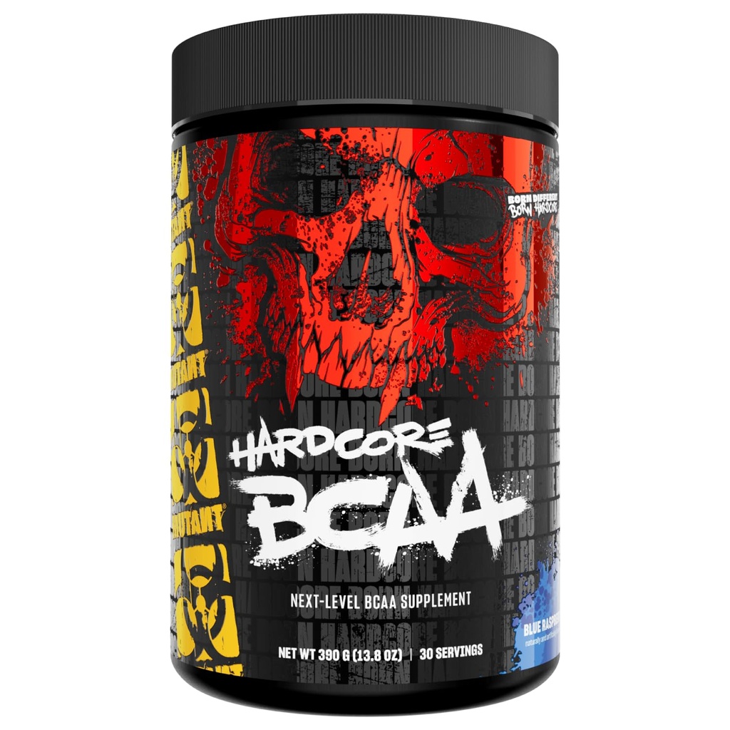 Mutant Hardcore BCAA - Pre, Intra or Post Workout – BCAA Next Level branched-Chain Amino Acids Supplement – Hydration + Recovery - 30 Serving - Blue Raspberry