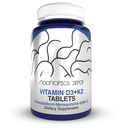 Nootropics Depot Vitamin D3 + K2 med C-vitamin Tablets Note 124; 60 Greve Note 124; Cholecalciferol + Menaquinone-4 (MK-4)