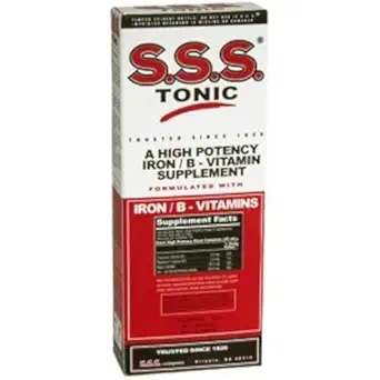 S.S.S. Tonic, Iron and Vitamin B Supplement, High Potency Vitaminer, Flaske, 10 Fl Oz