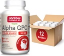 Jarrow Formulas Alpha GPC, 300mg, Kosttilskud, Hjerne Sundhedstilskud til voksne, 60 Veggie Kapsler, 30 dages forsyning (PAKNING AF 12)