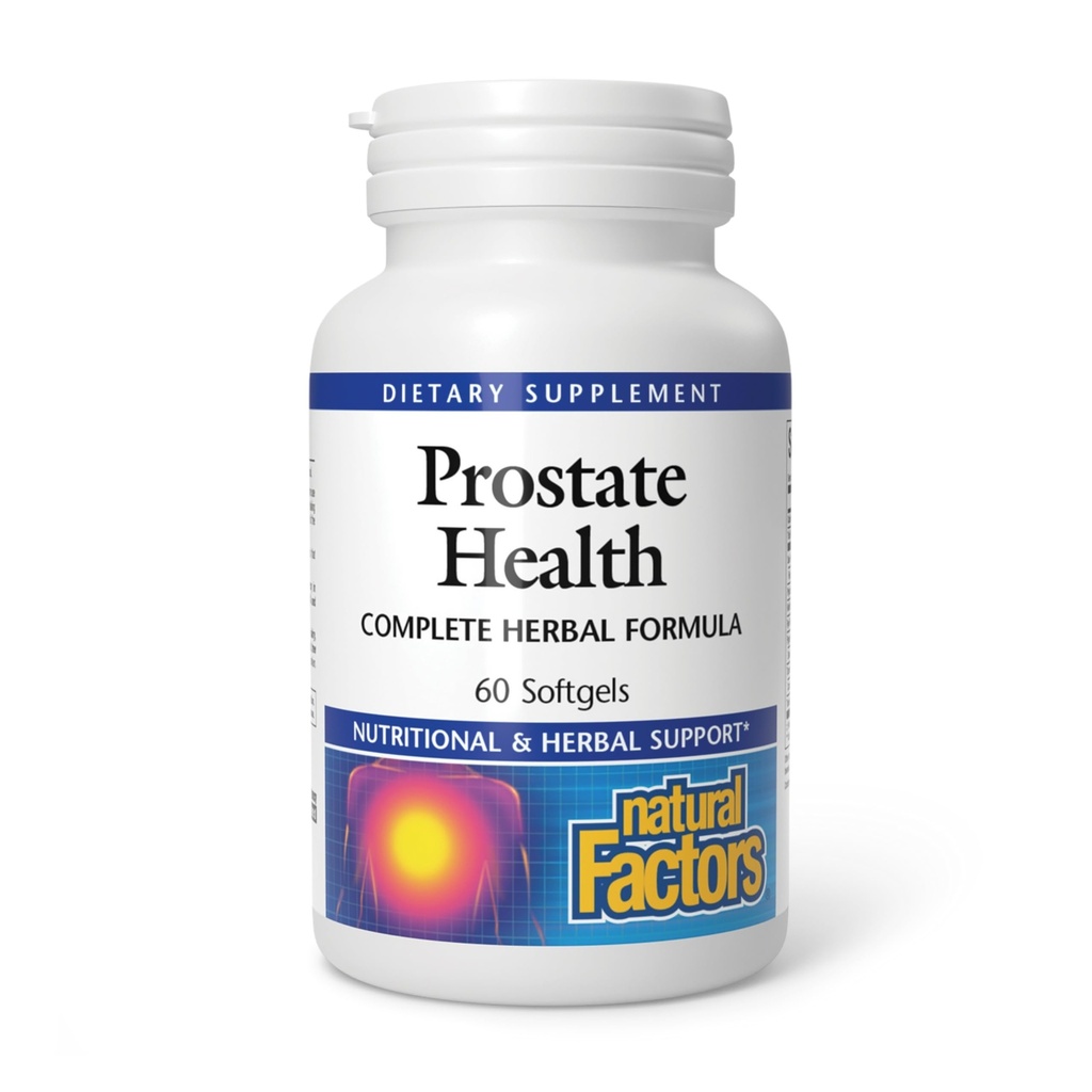 Naturlige faktorer, Prostate Health Formel, Urtestøtte til en sund prostata med Saw Palmetto og gurkemeje, 60 softgel (60 portioner)