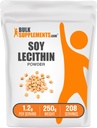 BulkSupplements.com Soy Lecithin Powder - Lecithin Supplement, Nutritional Supplement, Food Grade - Gluten Free, 1,2 g per Serving, 250g (8,8 oz) (pakning med 1)