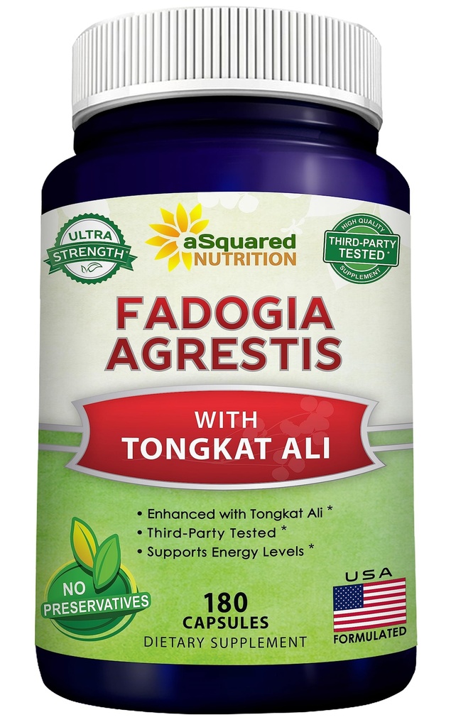 aSquared Nutrition Fadogia Agrestis 600 mg og Tongkat Ali 400mg tillæg (180 kapsler) - Fadogia Agrestis Extract & Powder Complex piller til mænd og kvinder