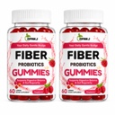 Probiotic Kombucha Fiber Gummies, Prebiotics & Probiotics Digestive Supplement for Bloating, Gut Health, Digestive Balance & Daily Regularity - for Women and Men, Vegan Raspberry Flavor, 120 Count