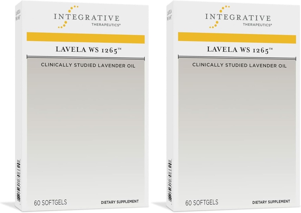 Integrative Therapeutics Lavela WS 1265 - Lavender Essential Oil Supplement for Sleep & Stress Support * - Dairy- Free - 120 Softgels (120 Servere)