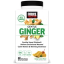 FORCE FACTOR Gentle ingefær tyggegummi for kvalme Relief, motion sygdom, og morgen sygdom, ingefær supplement med vitamin B6 til fordøjelsesstøtte, ikke-GMO, Honey- Lemon ingefær, 60 bløde tygger