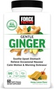 FORCE FACTOR Gentle ingefær tyggegummi for kvalme Relief, motion sygdom, og morgen sygdom, ingefær supplement med vitamin B6 til fordøjelsesstøtte, ikke-GMO, Honey- Lemon ingefær, 60 bløde tygger