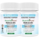 Carbonyl Iron Tablet 65 mg med 270 mg vitamin C 12 4; 180 dages forsyning 12 4; for kvinder / mænd 124; høj potens Bariatric Vitaminer til WLS patienter herunder Gastric Bypass 12 4; Farvefri (2)