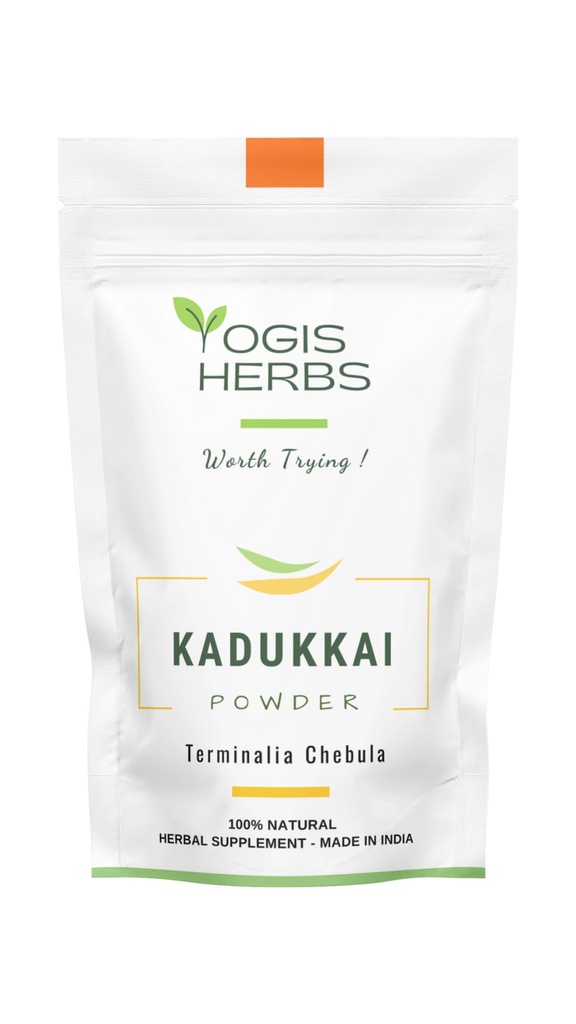 YOGIS HERBS Kadukkai Powder — De-Seeded Haritaki/Terminalia chebula/Harad — Traditional Tamil Herbal Powder for Daily Digestive & Wellness Routines — Hand-Cleaned, Stone-Ground, Single-Ingredient