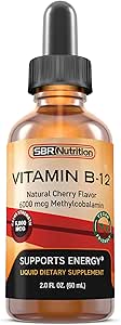 Ekstra styrke 6000mcg Vitamin B12 Sublingual Liquid Drops - Methylcobalamin, VIT B 12 Understøtter energi, Max Absorption, 60 Servering, Non- GMO, Vegan Friendly, Fremstillet i USA