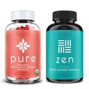 WellPath Pure Apple Cider Vincils med mor Gummies & Zen Mood Support Bundle - Detox & Call Energy Kombination, Vegan, 60 Cts hver