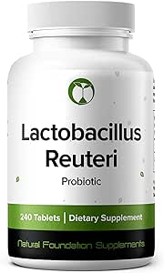 Lactobacillus Reuteri Probiotic Supplement 240 Tablets 3 Millioner CFU Probiotika til mænd og kvinder Understøtter Intestinal fordøjelse & Gut Health (240, Lactobacillus Reuteri)