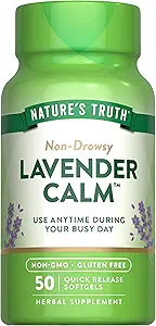 Nature 's Truth Lavender Calm Softgels Oral Supplement Note 124; 50 Greve Note 124; Non- Drowsy Herbal
