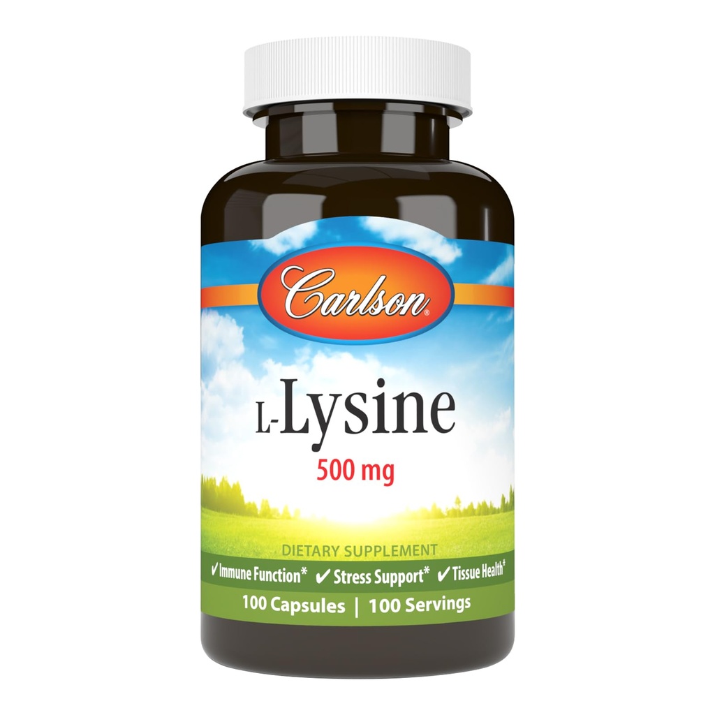 Carlson Labs L- Lysin, 500mg, 100 kapsler