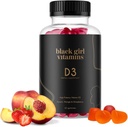 Black Girl Vitamin - Vitamin D3 Gummies, for immun, energi, og benstøtte, 2000IE (50mcg) D-vitamin pr Servering, Gluten- Gratis D-vitamin Gummies