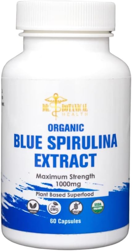 Blå Spirulina kapsler - Økologiske - 1000 mg - 60 kapsler