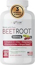 Beet Root Kapsler Organic - Alle naturlige med C-vitamin og zink - Understøtter hjerte sundhed & Stamina, non-GMO, 180 vegetariske Kapsler 124; Lavet i USA